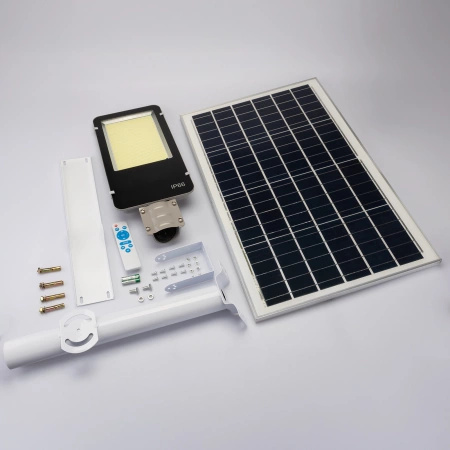 Lampa Solarna Uliczna LED 2000W 200000lm 6500K Zimna Czujnik Zmierzchu MOCNA Latarnia Ogrodowa z Regulowanym Panelem + Uchwyt i Pilot