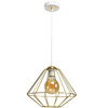 Lampa wisząca LUPO 1xE27 Geometryczny Kształt Loft Biała Złota MLP6266 Milagro Metal