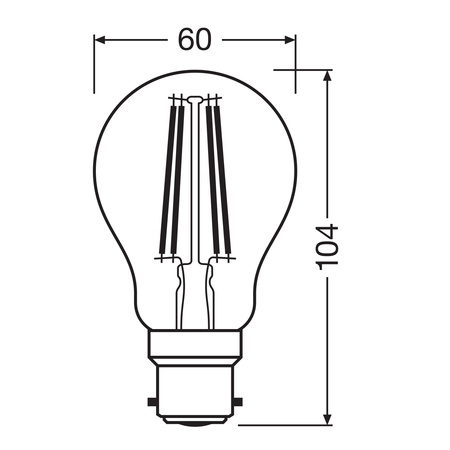 Żarówka LED A60 B22d 7.5W = 75W 1055lm 4000K Neutralna 300° Retrofit Filament CLASSIC Osram