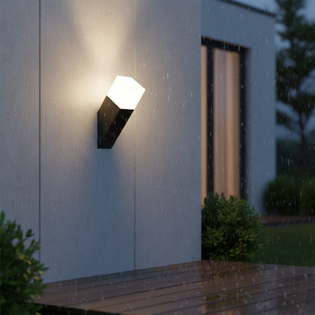 Kinkiet ogrodowy LED E27 NEW YORK Skośny 25cm Grafitowy - GOLDLUX (Polux)