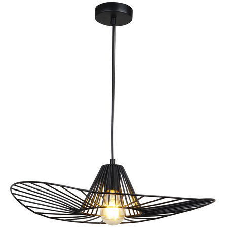 Lampa Wisząca Sufitowa ABANO 1x E27 Zwis Czarna GOLDLUX (Polux)