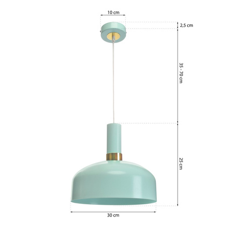 Lampa wisząca miętowa żyrandol MiLAGRO MALMO 1x E27