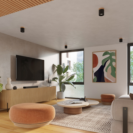 Lampa Sufitowa Oprawa Natynkowa GU10 Tubularna Czarna Brązowa Skandynawska Rif Sollux