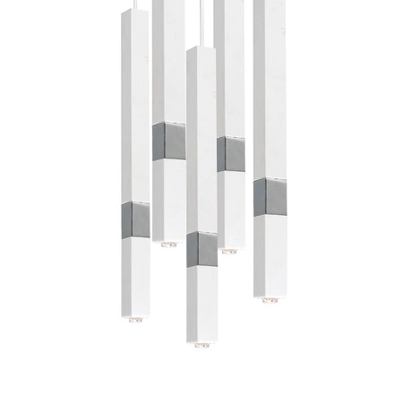 Lampa wisząca CASTRO 5xG9 Minimalistyczna Biała Chrom MLP6561 Milagro Metal