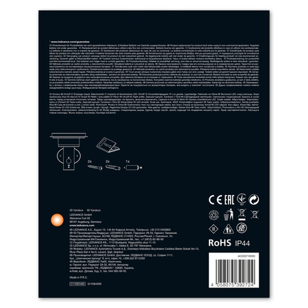 Lampa Ogrodowa Zewnętrzna Kinkiet Elewacyjny LED 6W 400lm 3000K IP44 Czarny Z Czujnikiem Ruchu i Zmierzchu Endura Ledvance