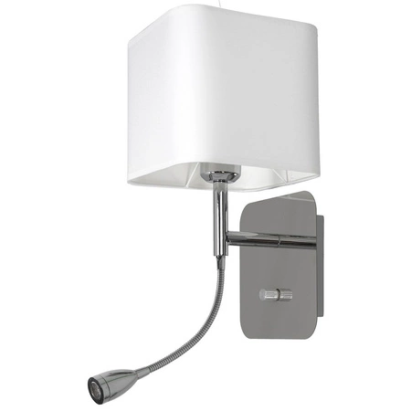 Lampa Ścienna Kinkiet NAPOLI Biała Chrom 1xE27 + 1W LED Milagro