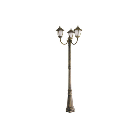 Lampa Ogrodowa Słupek Zewnętrzny Stojący 3 x E27 IP43 210cm Złoty Klasyczny Madrid Rabalux