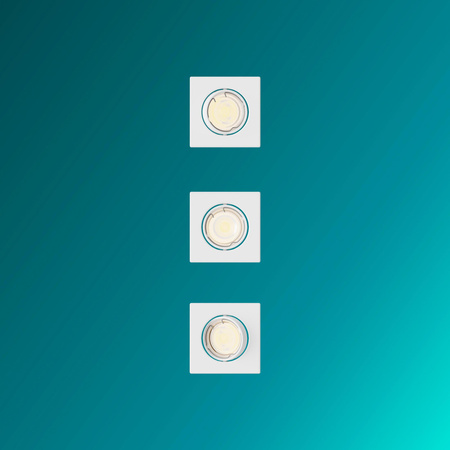 3x Oprawa Podtynkowa Wpuszczana LED GU10 Ruchoma Aluminiowa Kwadratowa Biała Peridot Philips