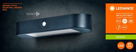 Lampa Ogrodowa Kinkiet Solarny ENDURA z czujnikiem 6W 4000K LEDVANCE