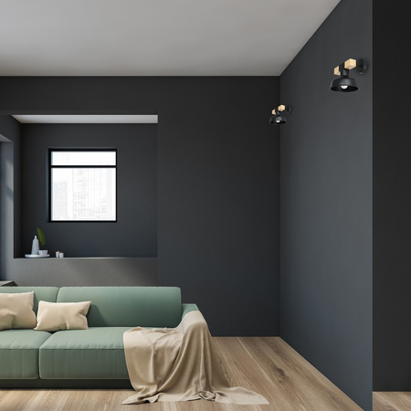 Lampa Ścienna Kinkiet FARO Czarna Drewno Naturalne 1xE27 60W Milagro