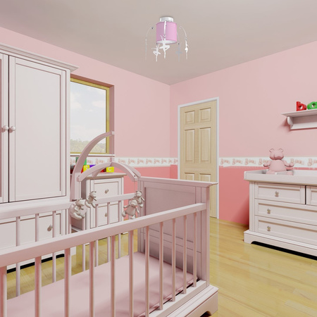 Lampa Sufitowa BALETNICA Różowa 1xE27 Aplikacje Milagro