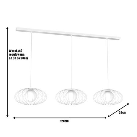 Lampa wisząca sufitowa KRONOS 3xE14 IP20 Biały Metal Milagro