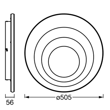 Plafon LED Lampa Sufitowa Natynkowa 42W 2300lm 3000K Ciepła Biała Orbis Spiral Oval Osram
