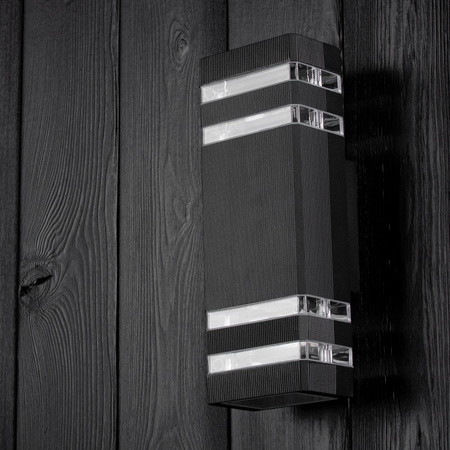 Lampa Ogrodowa Kinkiet Elewacyjny góra dół GU10 Czarny PROTEA LUMILED