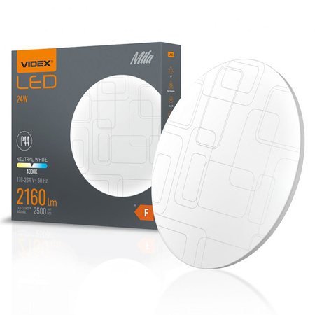 Plafon LED Lampa Sufitowa Natynkowa 24W 2500lm 4000K Neutralna Biała MILA Videx