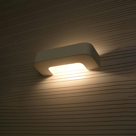 Lampa Ścienna Oprawa Natynkowa E27 Prostokątna Biała Nowoczesna Magnet Sollux