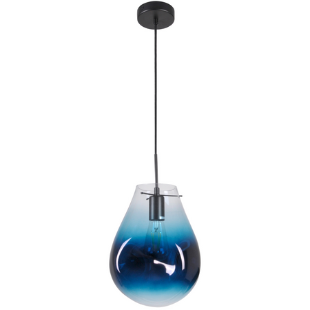 Lampa Sufitowa Wisząca Zwis Dekoracyjna E27 Czarna Niebieski Kimberly Sanico Goldlux