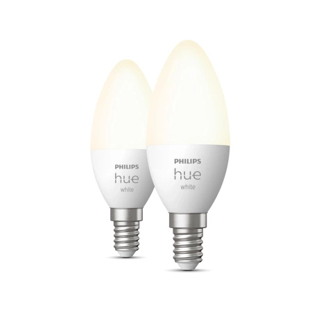 2x Żarówka LED E14 Świeczka B39 5.5W = 40W 470lm 2700K Biała Ciepła SMART Inteligentna Bluetooth ZigBee White Philips HUE
