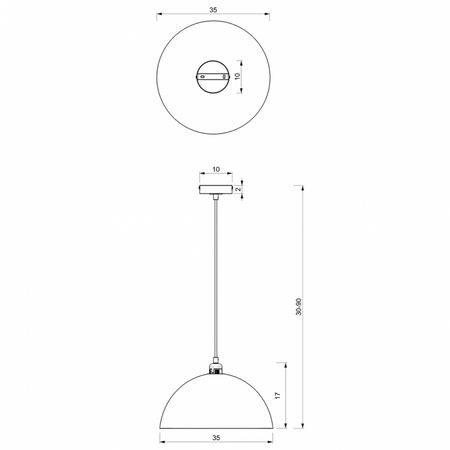 Lampa Wisząca Sufitowa BETA Czarna Złota 1xE27 35cm Milagro