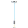 Lampa Wisząca Oprawa E27 Chromowy klosz z niebieskim kablem Zwis VT-7338 V-TAC