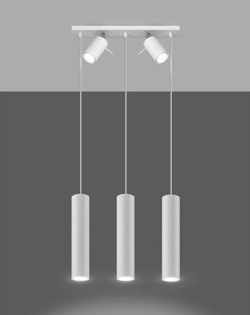 Lampa Sufitowa Wisząca Zwis 5x GU10 Tuba Ruchoma Tubularna Biała Nowoczesna Ring Sollux