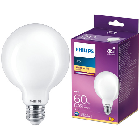 Żarówka LED G93 E27 7W = 60W 806lm 2700K Ciepła PHILIPS