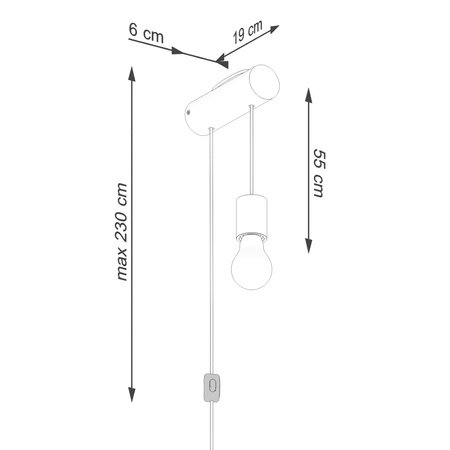 Lampa Ścienna Zwis 1x E27 Naturalne Drewno Biała Nimbi Peach Puff SL.1644 Sollux