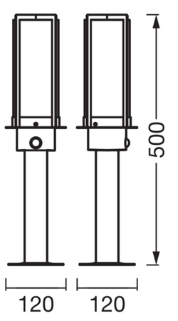 Lampa Ogrodowa Słupek Zewnętrzny Stojący LED z Czujnikiem Ruchu Szary IP44 Endura Osram