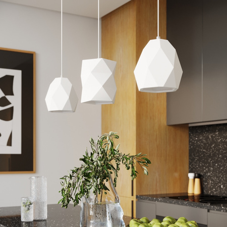 Lampa Sufitowa Wisząca Zwis E27 Żyrandol Geometryczna Biała Nowoczesna Mint Sollux