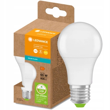 Żarówka LED PCR E27 A60 8,5W = 60W 806lm 2700K 200° Eco Recykling Ciepła LEDVANCE