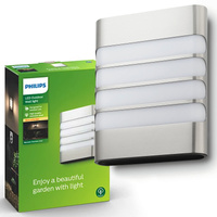 Kinkiet Ogrodowy Lampa Elewacyjna Zewnętrzna LED 3W 270lm 2700K IP44 Srebrna Raccoon Philips