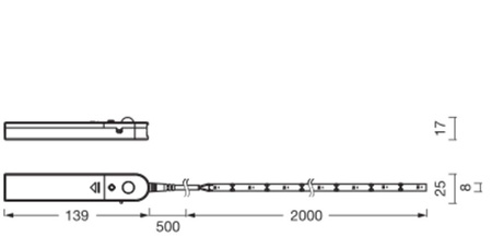 Taśma Pasek LED 3.6W 3000K Ciepła Bateryjna 2M Battery Strips Ledvance