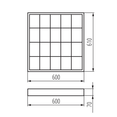 Oprawa Rastrowa LED T8 G13 60x60cm Natynkowa Biała Kanlux