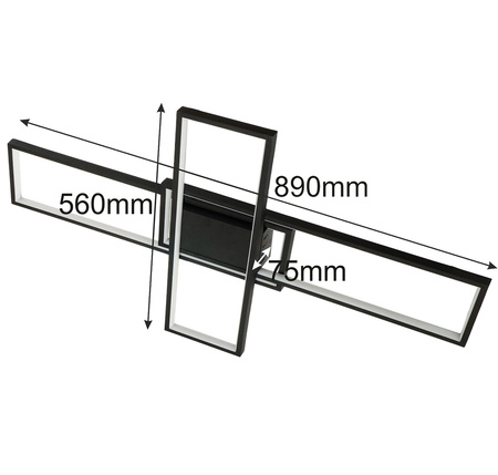 Lampa Sufitowa LED Żyrandol 92W CCT ARTESIA Czarny + Pilot Sterujący