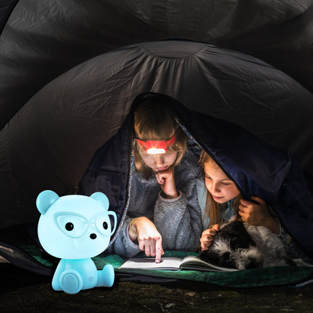 Lampka Dekoracyjna LED 2.5W 59lm Niebieski Ściemnialna Miś Sanico Goldlux