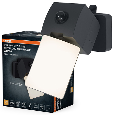 Kinkiet Ogrodowy Lampa Elewacyjna Zewnętrzna LED z Czujnikiem Ruchu i Zmierzchu 2.5W 275lm 3000K Ciepła Ściemnialna Szary IP54 Endura Osram