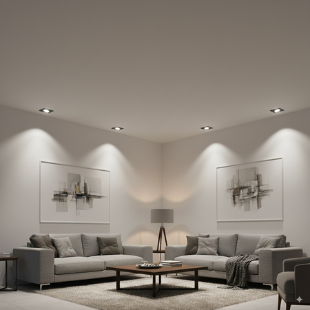 Oprawa HALOGENOWA Podtynkowa Ruchoma GU10 MR16 Kwadrat Czarna CASSIO LUMILED