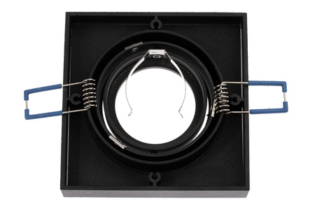 Zestaw Oprawa HALOGENOWA Tuba Spot Ruchoma MIDI GU10 Kwadratowa Czarna 20mm + LED GU10 6W 4000K LUMILED