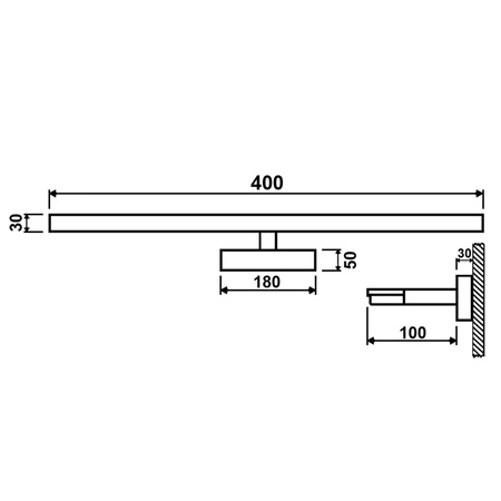 Lampa nad Lustro VENUS Kinkiet LED Łazienkowa 8W 580lm Czarno-Złota 40cm