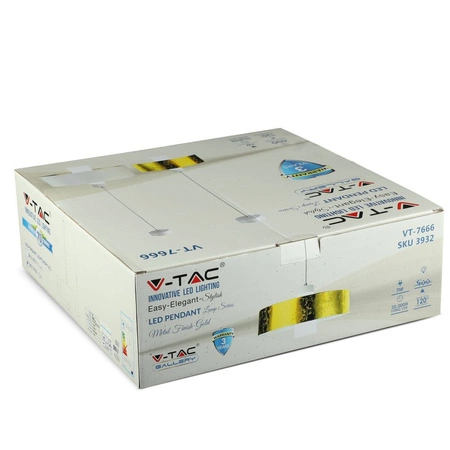 Lampa Wisząca 7W 4000K LED Złota PENDANT LIGHTS VT-7666 V-TAC