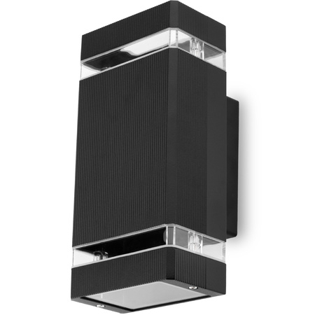 Lampa Ogrodowa Kinkiet Elewacyjny góra dół GU10 Czarny Aluminium HEDERA LUMILED