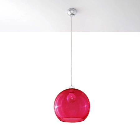 Lampa Sufitowa Wisząca Zwis Kula E27 Okrągła Czerwona Minimalistyczna Ball Sollux
