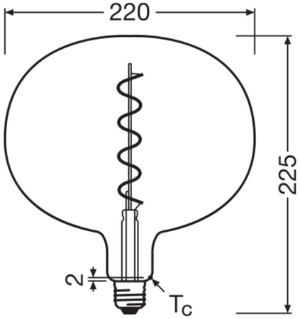 Żarówka LED Dekoracyjna G220 Kula E27 4.5W = 15W 150lm 1800K Ciepła 150° Dymiona Vintage 1906 Osram