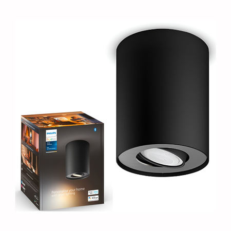 Oprawa Sufitowa Natynkowa LED Spot Pillar Czarny 5W CCT PHILIPS HUE Bluetooth Zigbee 