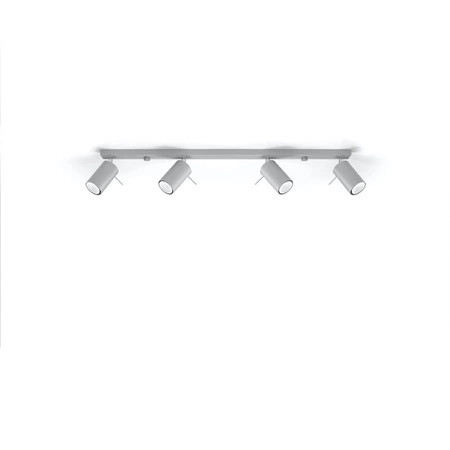 Lampa Sufitowa Oprawa Natynkowa 4x GU10 SPOT TUBA Reflektor Ruchoma Minimalistyczna Tubularna Szara Nowoczesna Ring Sollux