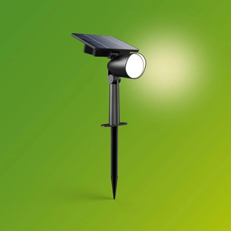 Lampa Ogrodowa Solarna Reflektor LED 1.4W 150lm 2700K IP44 z Czujnikiem Zmierzchu Czarna Ashlyn Philips