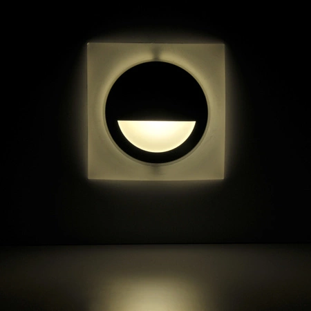 Lampa oprawa schodowa podtynkowa LED ogrodowa 3W 40lm IP44 4000K czarna Q5 GOLDLUX (Polux)