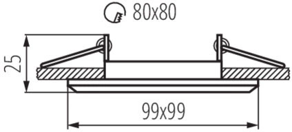 Oprawa sufitowa halogenowa kwadratowa ruchoma ALREN MR16 GU10 czarna IP20 Kanlux