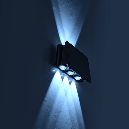 Lampa Ogrodowa Solarna Kinkiet Elewacyjny ALF LED IP54 4W 6000K Czujnik Czarna Eko-Light