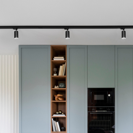 Zestaw Szynowy Szynoprzewód Szyna Listwa 1-Fazowa + 3x Reflektor GU10 Czarna LONDON Sanico Goldlux